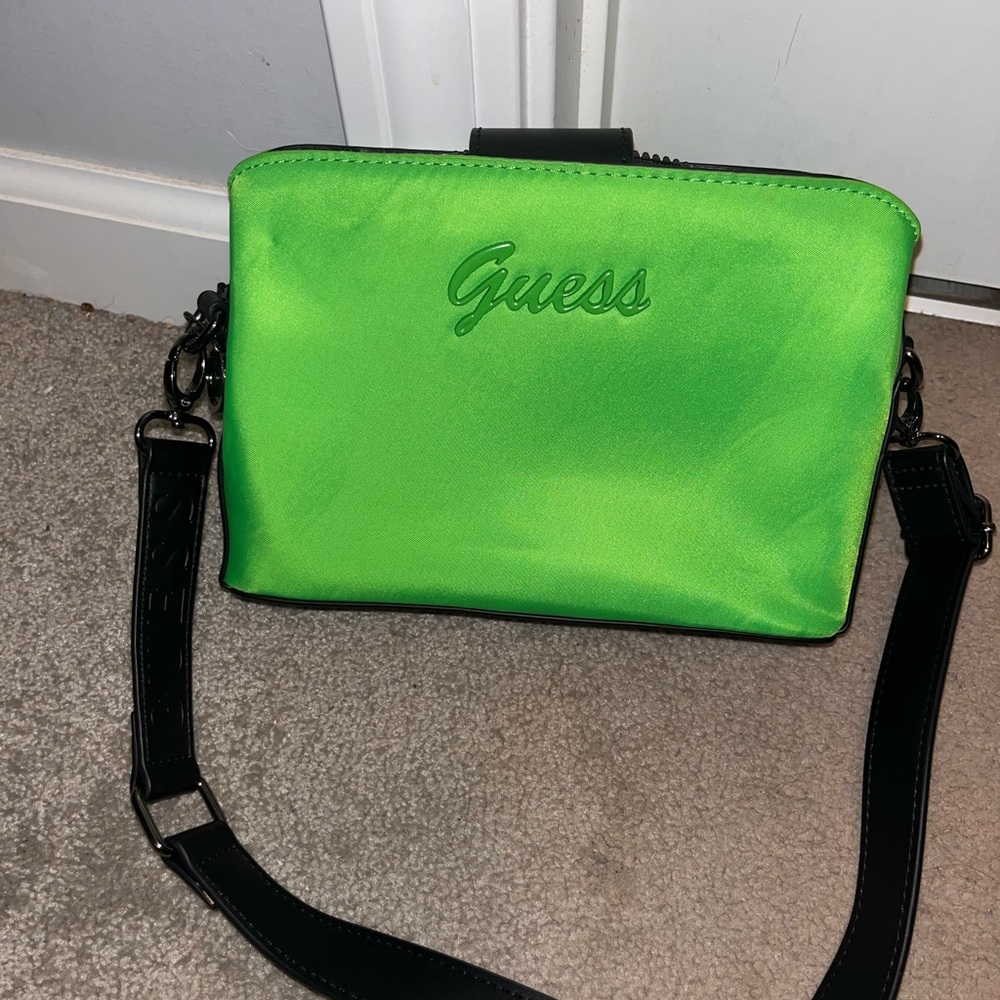 Neon green guess crossbody